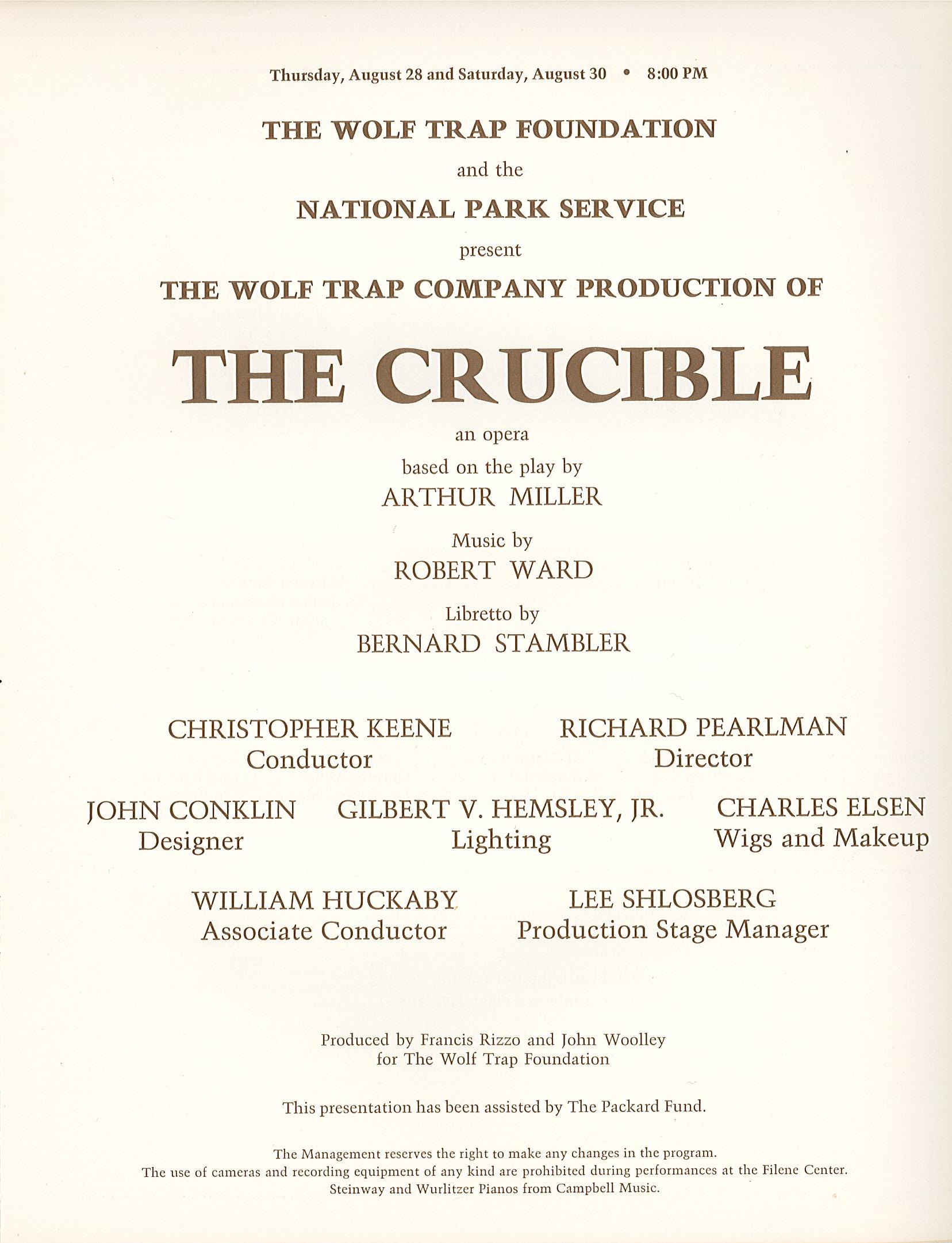 Реферат: The Crucible And Inherit The Wind